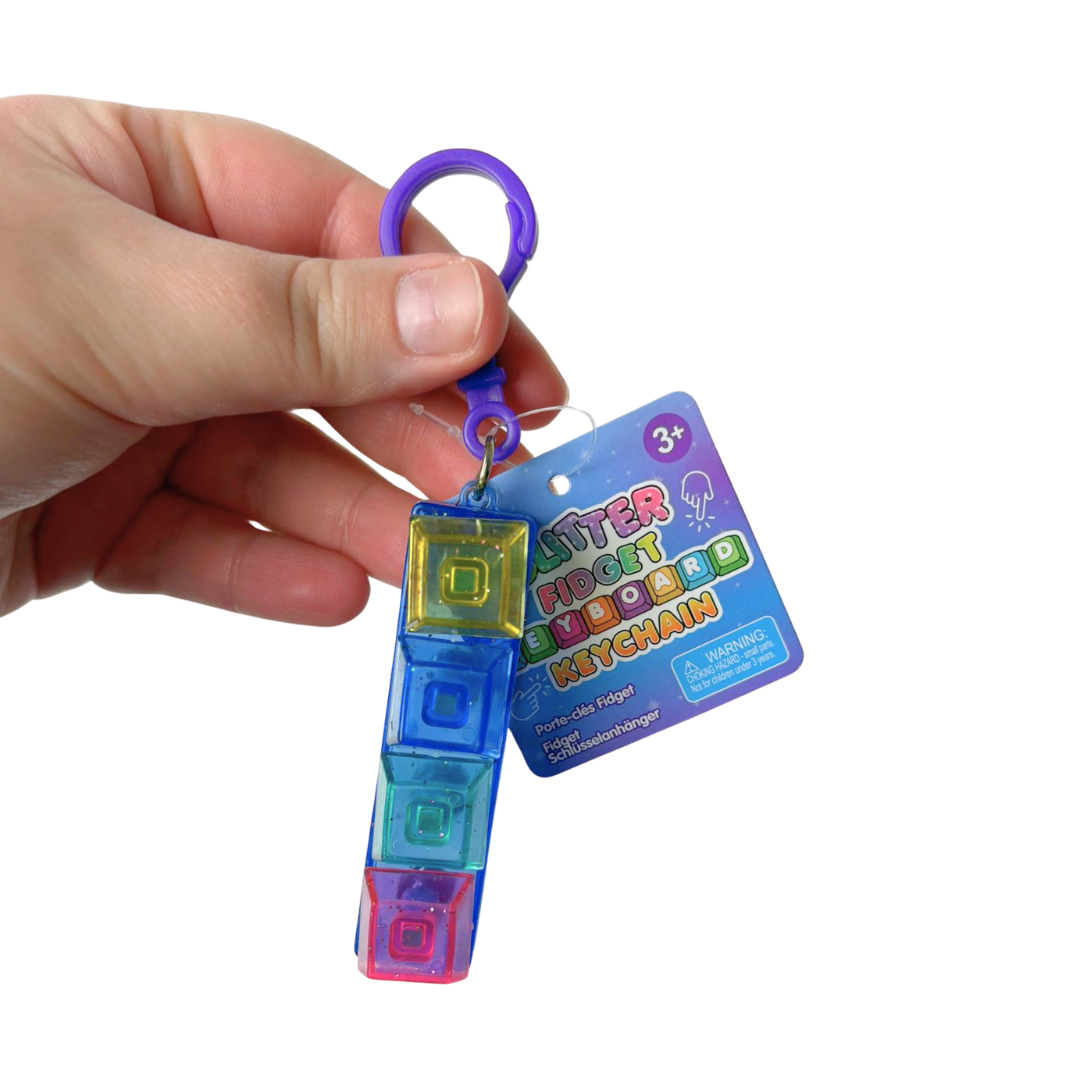 Glitter Clicker Fidget Keychain