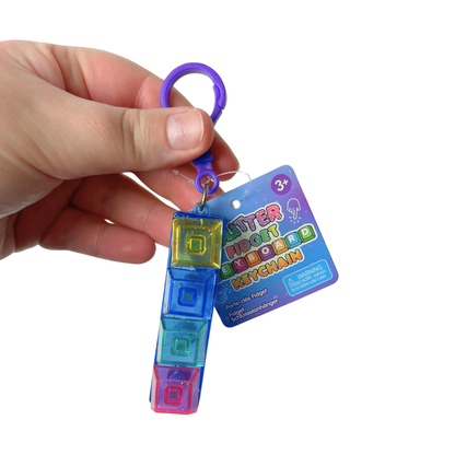 Glitter Clicker Fidget Keychain